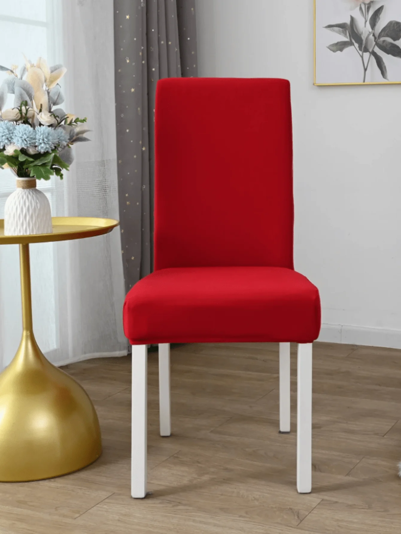 

Рождественский красный чехол на стул из 4 шт./6 шт. — эластичный нескользящий из молочного шелка, 4-сезонное декоративное использование