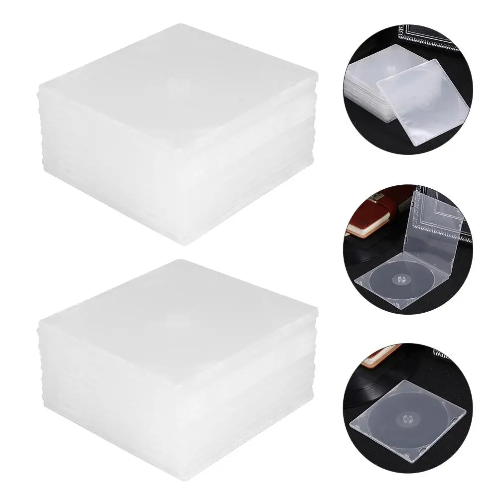 20 Pcs Discs Slim Wallet CD Organizer Ultra Thin Organization and Storage White Case