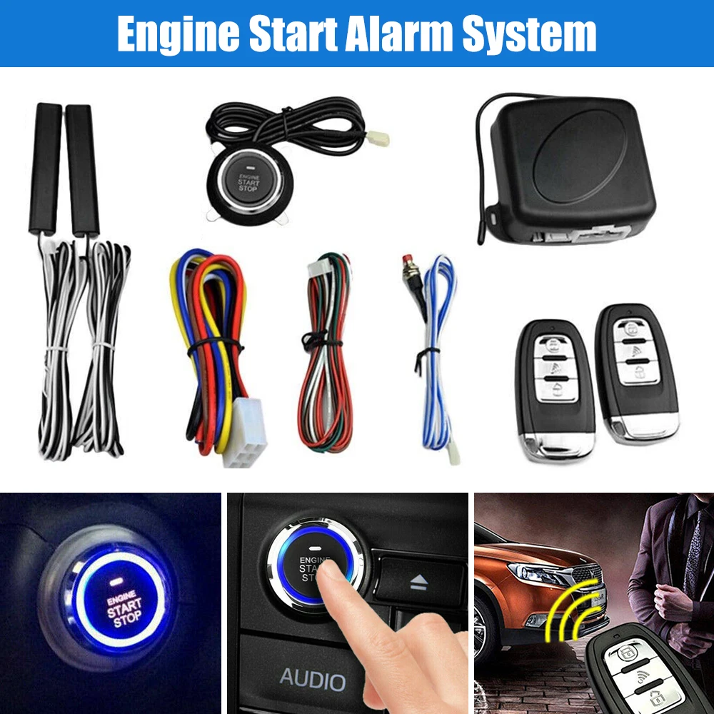 

Car Switch Keyless Entry Engine Start Alarm/Anti-theft System Push Button Auto Vehicle Remote Control One Starter Stop OBD2