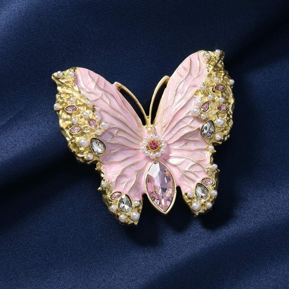 Muylinda 2 Colors Rhinestone New Fashion Design Butterfly Brooches For Women High Quality Ornaments