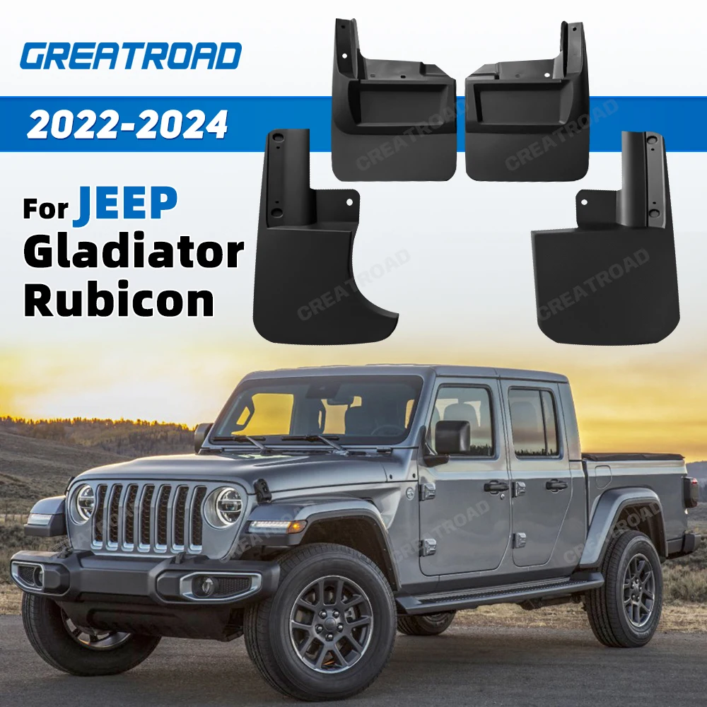For JEEP Gladiator Rubicon 2022-2024 Fender Mudflaps Splash Guards Mudguards Mud Flaps car Accessories