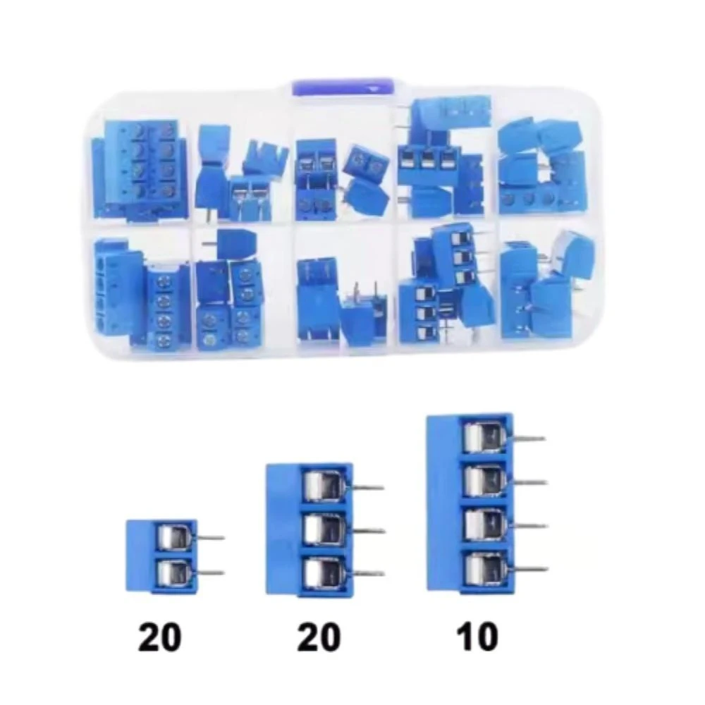 

2P/3P/4P Position Terminal Blocks Kit Pitch 5.0mm Straight Pin 2P 3P 4P Screw PCB Terminal Block Connector 50PCS Box Green Blue