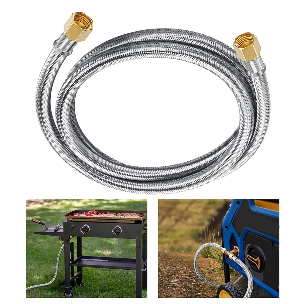6FT For Braided Propane Hose Extension Flexible & For Ideal For Grills & RVs Gas Extension Hose For Propane Long 6FT Stove