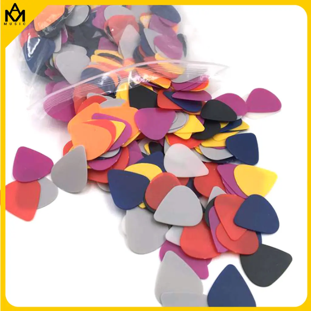 1000pcs Multi color Heart Shape Guitar Picks 0.46mm Acoustic Electric Bass Gutiar Plectrum Guitarra Straws Musical Instrument