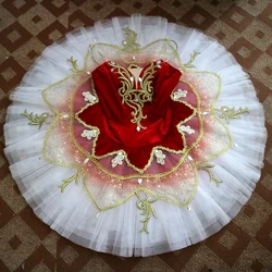 Burgundy Gradient white pre-professional ballet tutu ballet dress costume girls pancake ballet tutu stage dance wear BLST20105