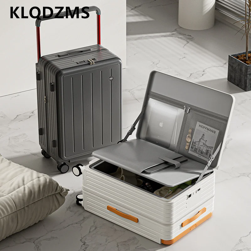 

KLQDZMS Women's Suitcase PC Boarding Box Large Capacity Trolley Case Cart Style Travel Bag 20"24"26 Inch with Wheels Luggage