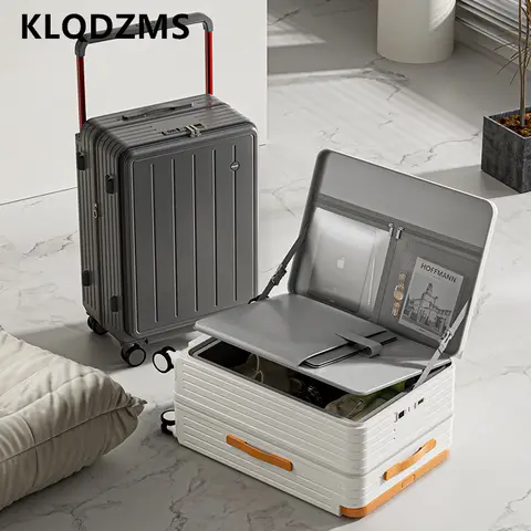 KLQDZMS 여성용 가방 PC 탑승 상자 대용량 트롤리 케이스 카트 스타일 여행 가방 20