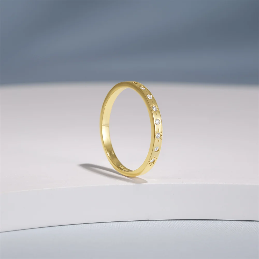 BOAKO-Anillo de plata de ley 100% 925 con textura metálica para hombre y mujer, sortija lisa de circonita, joyería de uso diario, regalo de cumpleaños