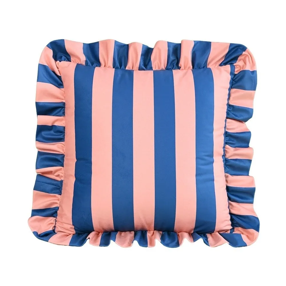High Quality Striped Pillow Case Cover Velvet Lotus Leaf Skirt Edge Pillowcase Soft Home Decor Cozy Cushion Cases Couch Bedroom