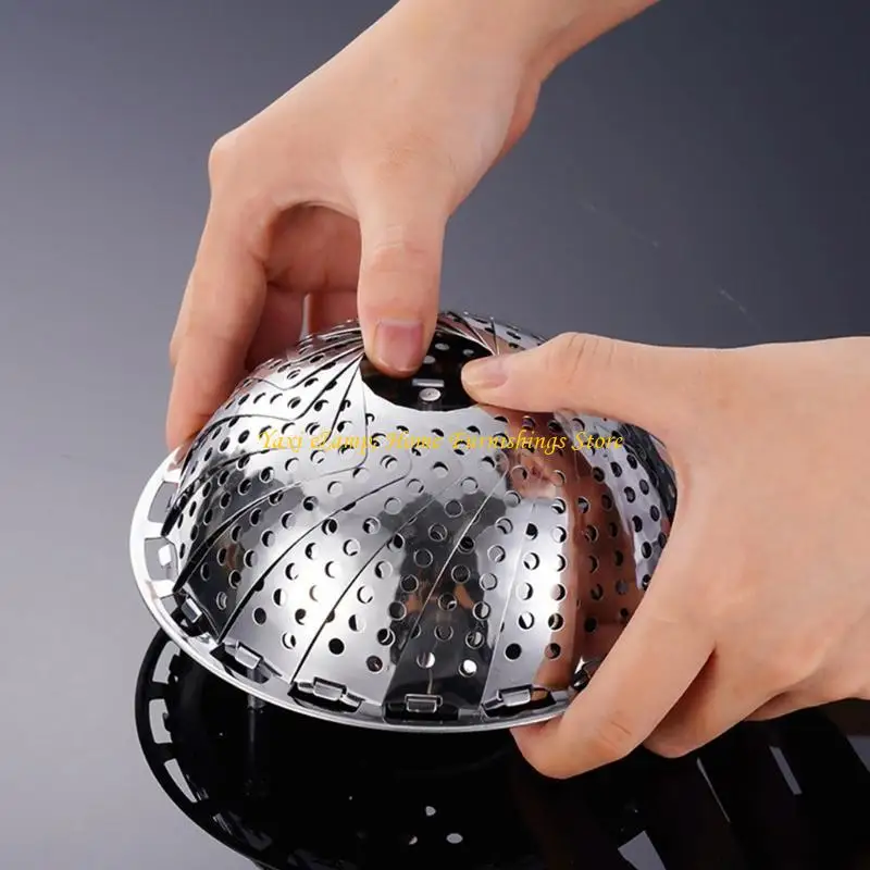 W8EA Adjustable Steaming Rack Stainless Steel Tableware Steamers Perfect for Various Sizes and Cooking Requirements