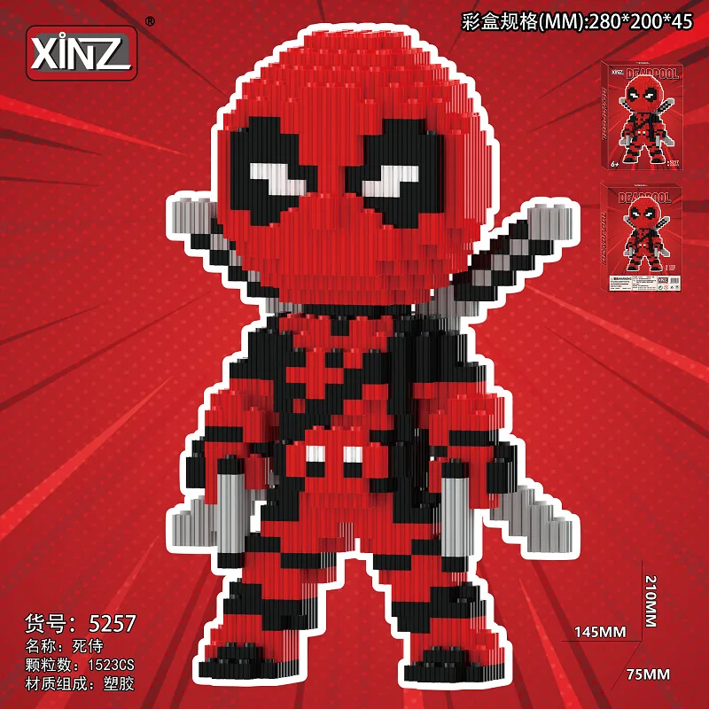 Bloc de construction magique Super héros Batman, Hulk Venom dark vador Deadpool, modèle de jouet, briques assemblées, figurine pour enfants, cadeau de noël