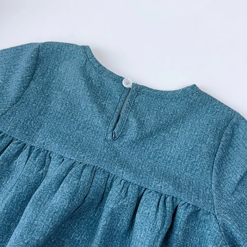 3-7 سنوات أطفال الخريف أزياء لطيف ملابس طويلة الأكمام س الرقبة التطريز فستان الأميرة 1 قطعة الفتيات ملابس غير رسمية بسيطة #4