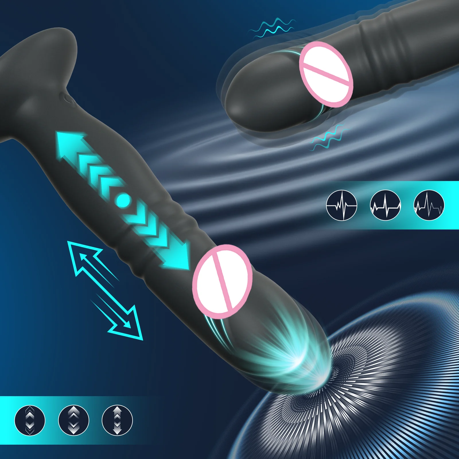 Thrusting Sex Toys Anal Plugs Vibrator APP Wireless Telescopic Anal Dildo Witn Suction Cup Prostate Massager Butt Plug for Men - view 2