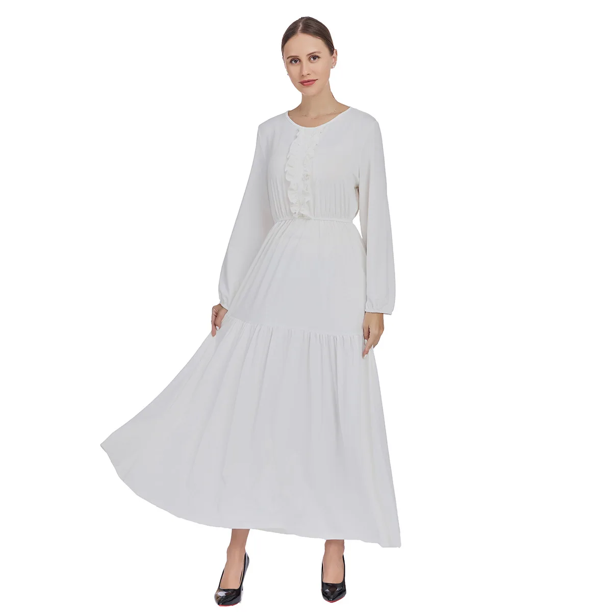 

Muslim Women Long Dress Dubai Abaya Turkey Kaftan Saudi Arabic Robe Caftan Marocain Islam Jalabiya Femme Musulmane Vestidos Gown