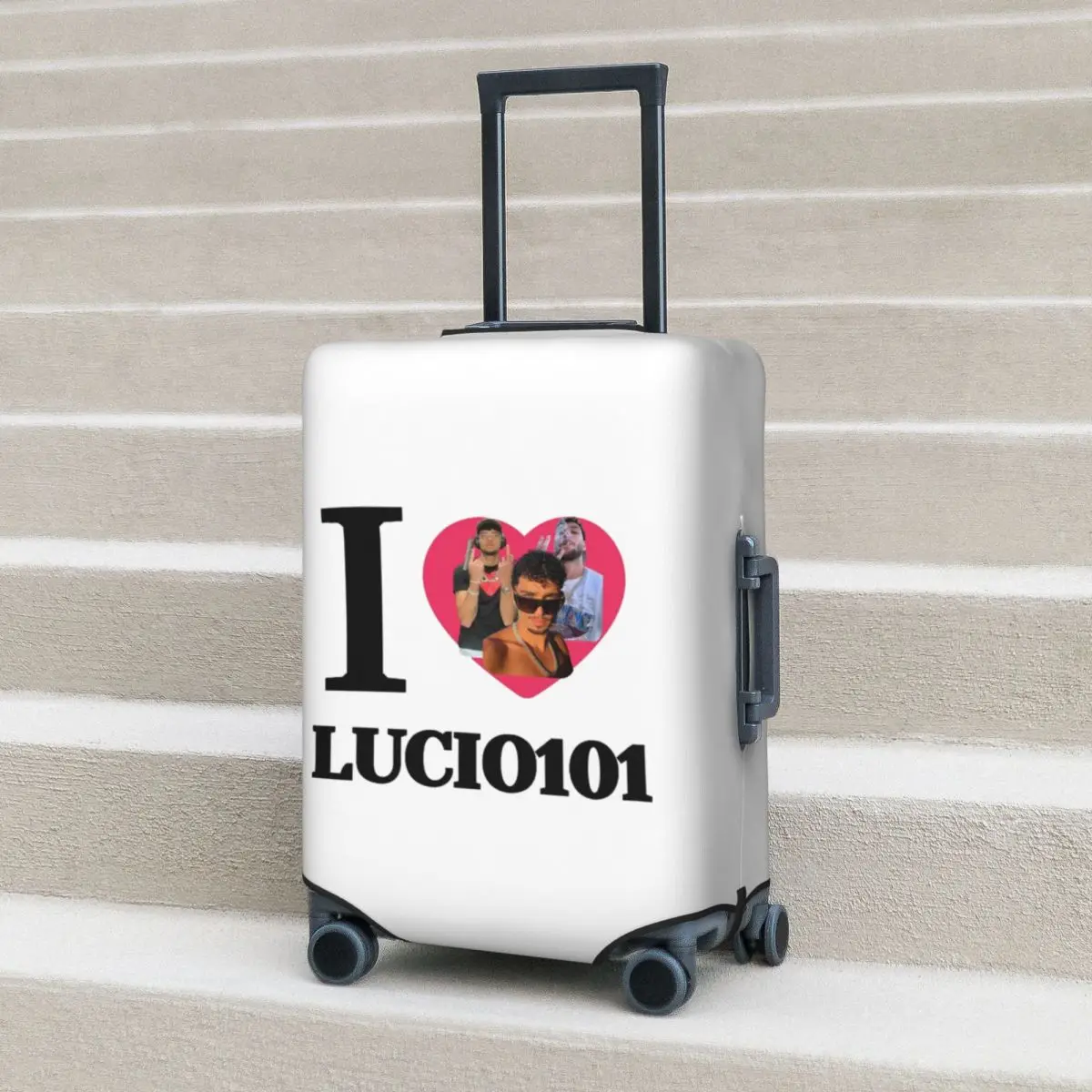 

I Love Lucio101 Suitcase Cover Protection Elastic Trip Luggage Protector Covers for 18-32 Inch
