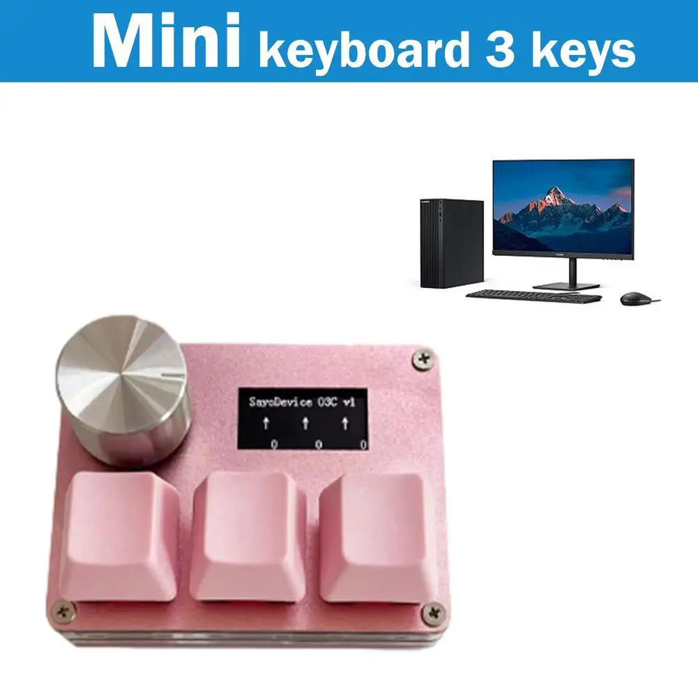 

Macro Programming Keyboard 3 Buttons 1 Knobs Custom Mechanical White/pink Keyboard Swappable Keyboard Switch Game Hot Funct J4p4