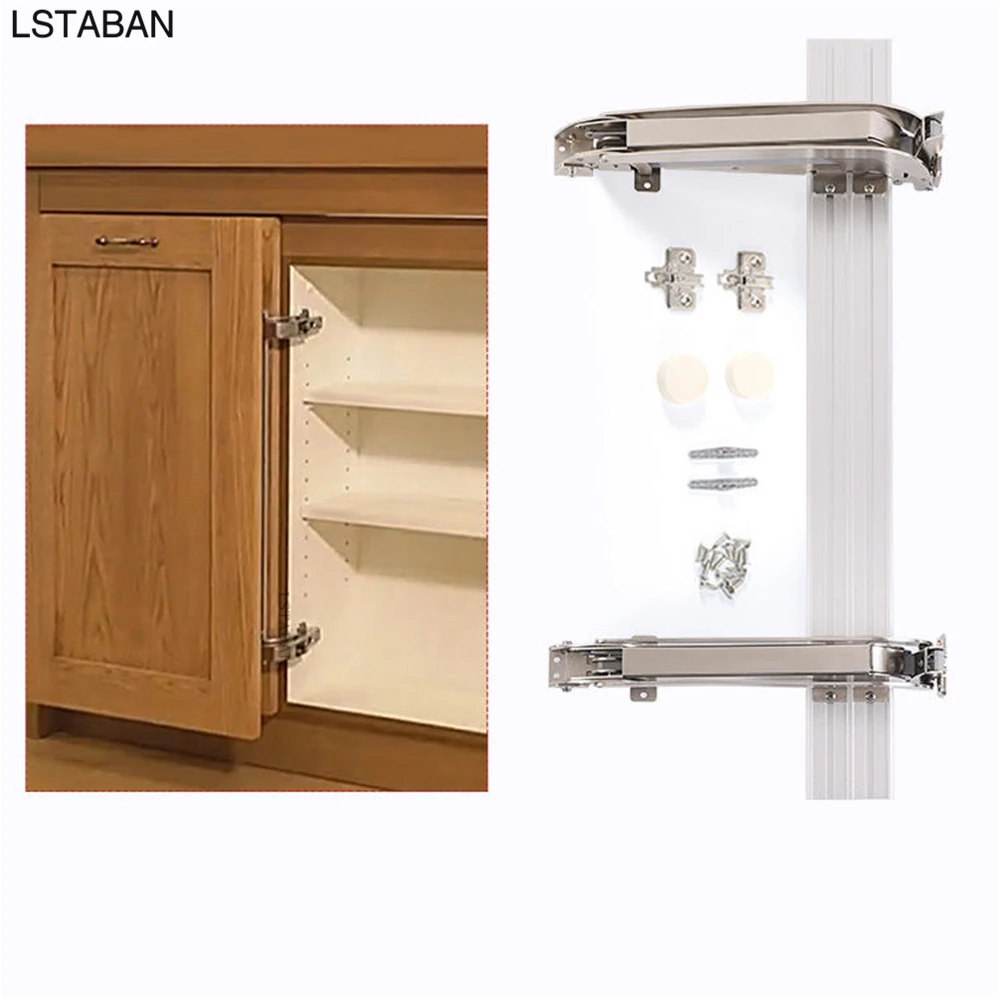 Kitchen Cabinet System Door Lateral Hinge Wardrobe Folding Silent Slide Rail Lateral Swing Opening Door Hinge Furniture Hardware