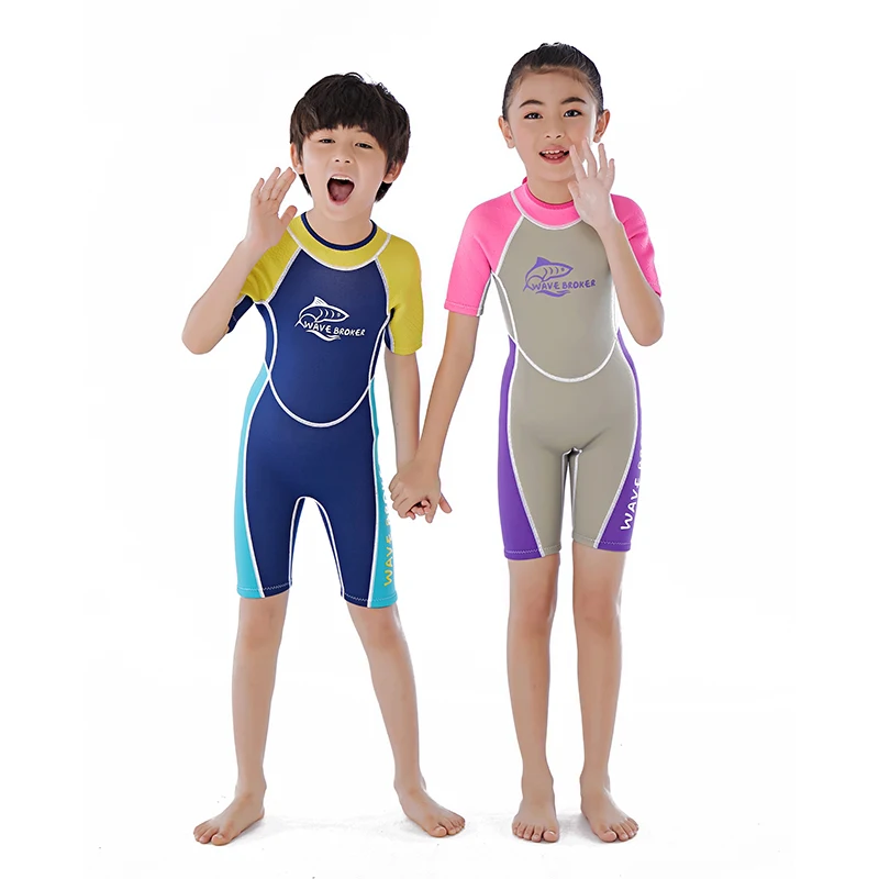 

STLF High Quality Nylon One Piece Full Body Long Sleeve Keep Warm Kids Wetsuit Diving Suit Swimsuit