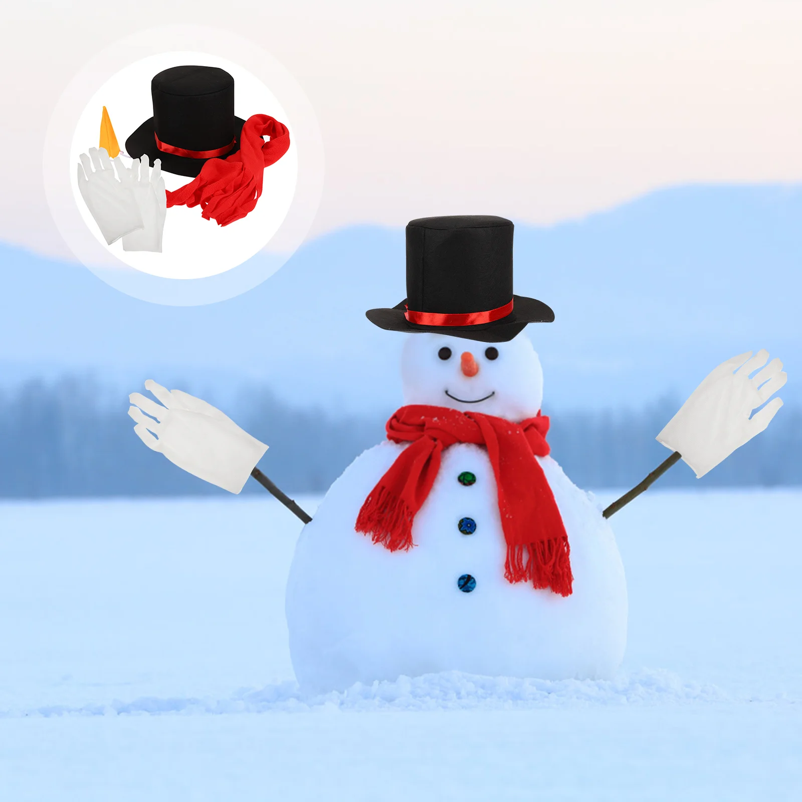 

Snowman Dress Christmas Costumes Ornaments Kit Decorate DIY Decoration for Craft Acrylic Hat