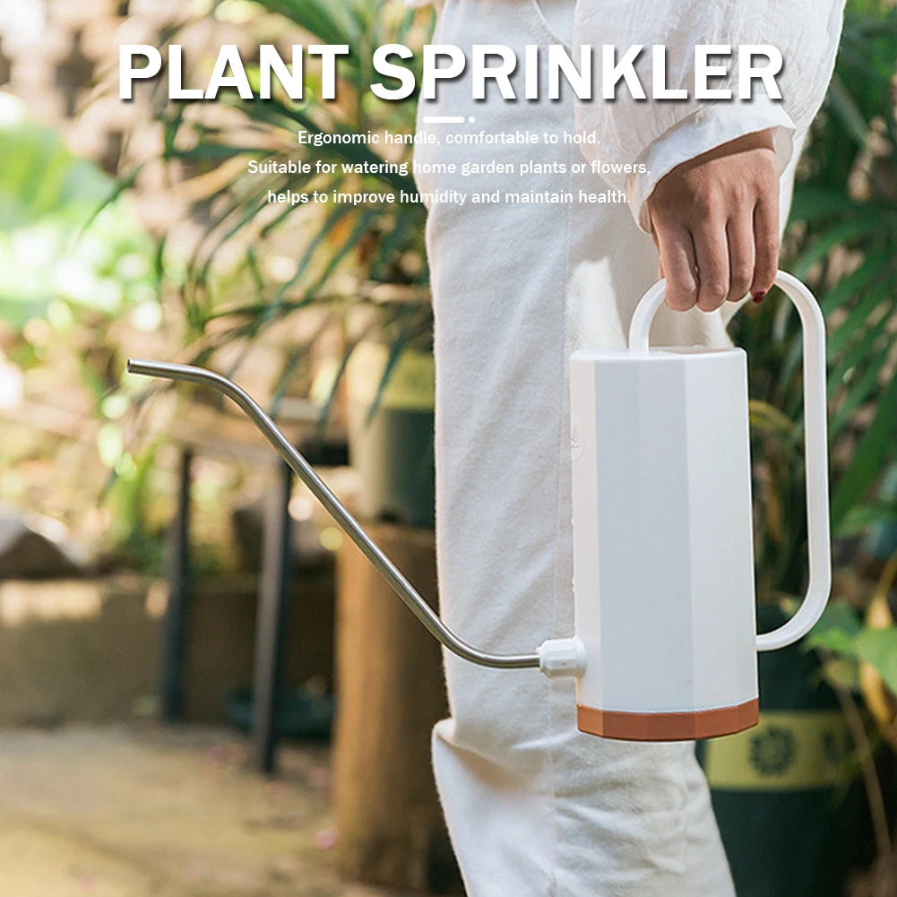 

1000ml Plant Watering Can Stainless Steel Curved Mouth Flower Spray Pot Household Removable Nozzle Portable for Bonsai Succulent