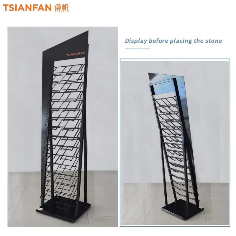 2024 Hot selling metal showroom tile display rack all marble bracket galvanized steel shelf bracket stone display stand