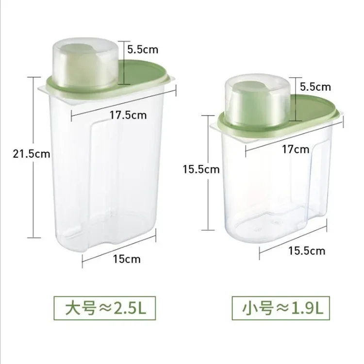 1.9L-2.5L Food Storage Box Sealed Jar Can For Kitchen Grain Dried Fruit Snack Cereal Dispenser With Pour Lid Plastic Container