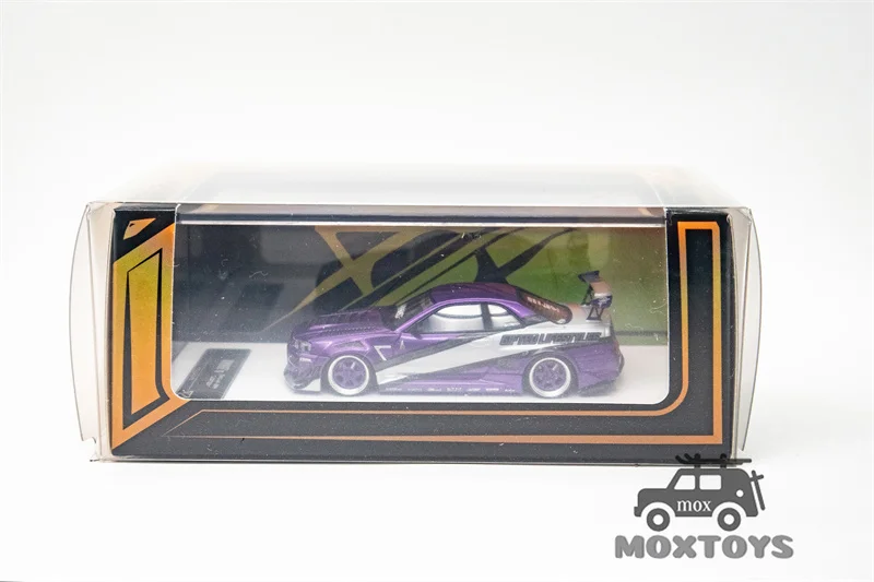 404Error 1:64 Skyline GT-R R34 Ryohe\'s GIFTED Purple Resin Model Car