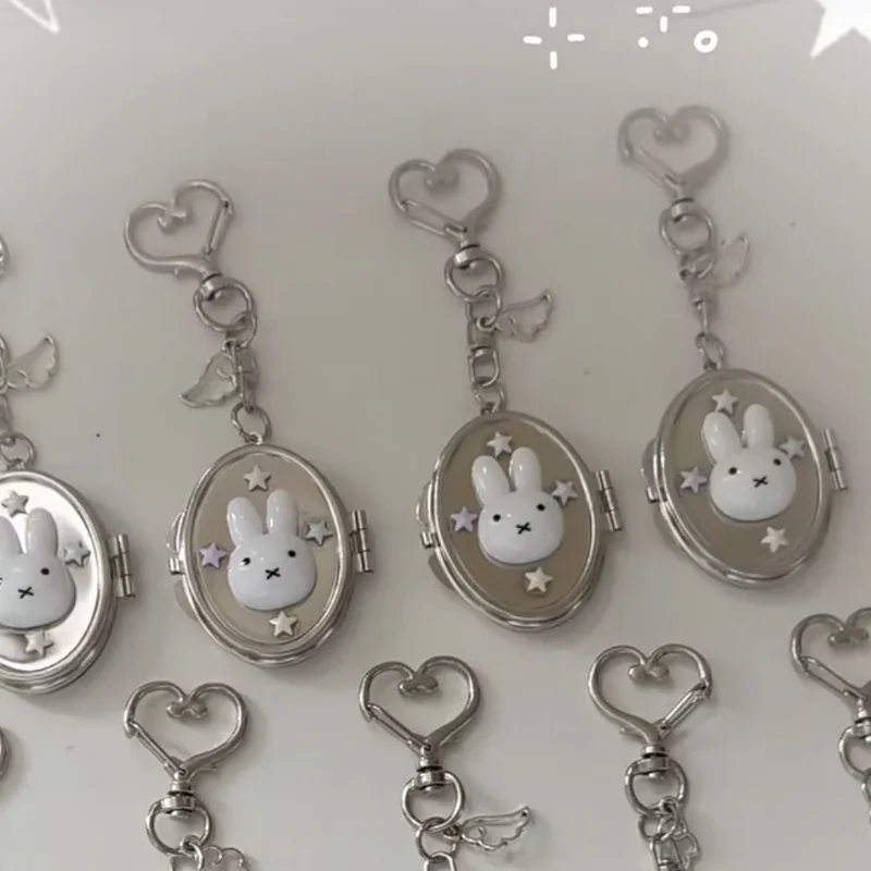 Niedlicher Miffy Anime Cartoon Anhänger Metall Klappspiegel Kreativer Asiatischer Stil Anhänger für Handy und Rucksack – Detail 2