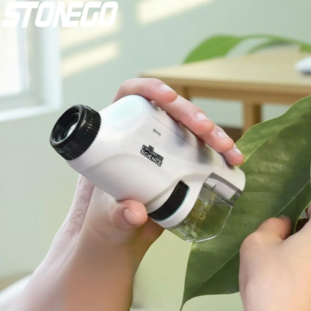 Portable Handheld 60X 100X Magnifier Microscope Optical Lens for Science Experiment Observation