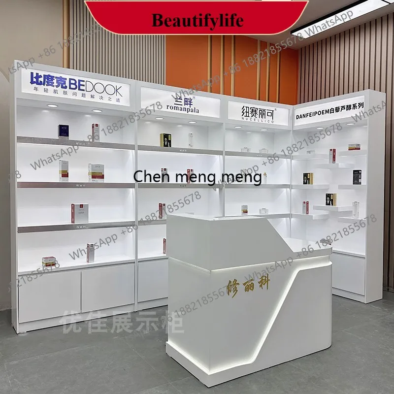 

Современный простой косметический шкаф-витрина F185 в скандинавском стиле, креативная витрина для товаров по уходу за кожей, стеллаж для магазина, мебель для салона красоты и офиса