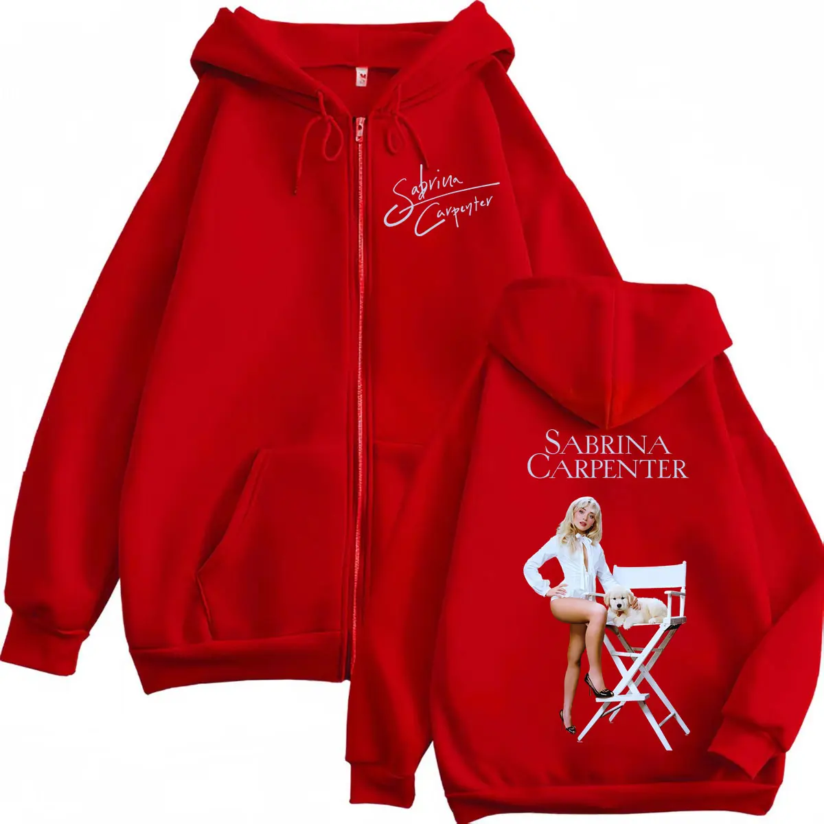 Singer Sabrina Carpenter Merch Zipper Hoodies Fashion Aesthetic Zip Up Pullovers Men's Women's Casual Long Sleeve Sweatshirts view 5