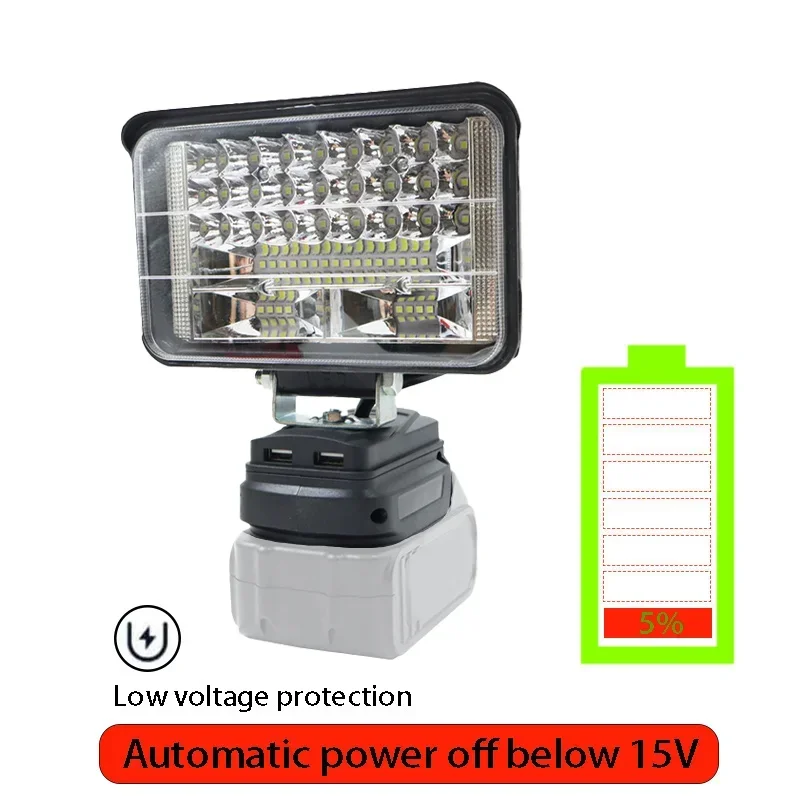 Luces LED de trabajo ADP05 para coche, Linterna eléctrica, foco para Makita Lomvum Zhipu Hongsong Jingmi, batería de iones de litio de 18V, BL1830