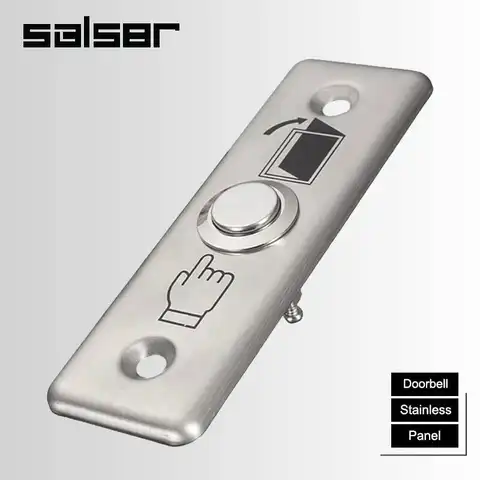 Panel táctil de acero inoxidable para reinicio de timbre, tornillos momentáneos, instalación de pie en marco estrecho, interruptor de botón pulsador