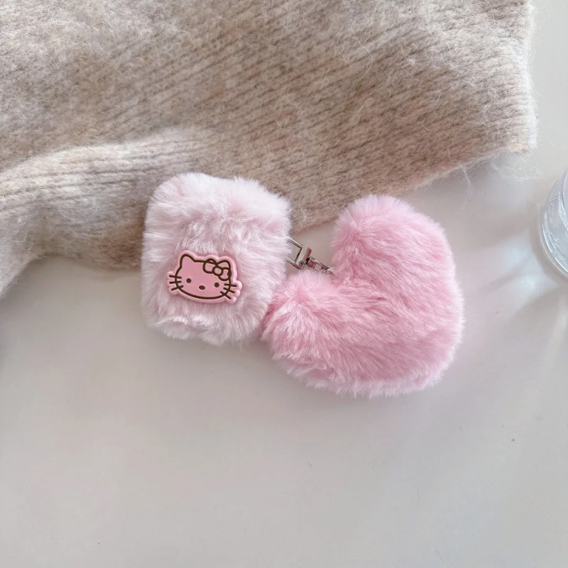 シンプルなぬいぐるみハート型Appleイヤホンケース Apple AirPods3/4対応 ソリッドカラー 落下防止PRO2/PRO3対応