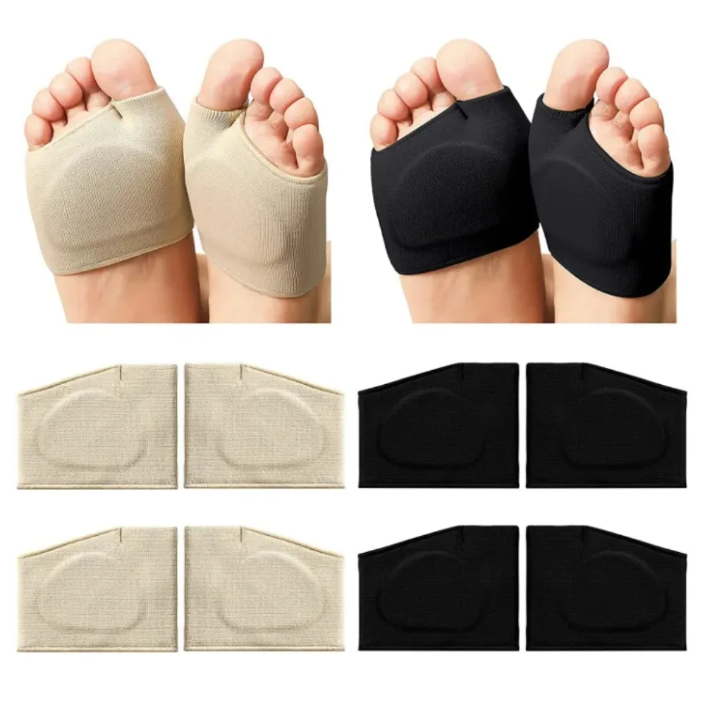 RHBJ 1 Pair Silicone Metatarsal Sleeve Pads Half Toe Bunion Sole Forefoot Gel Pads Cushion Half Sock Prevent Calluses Blisters
