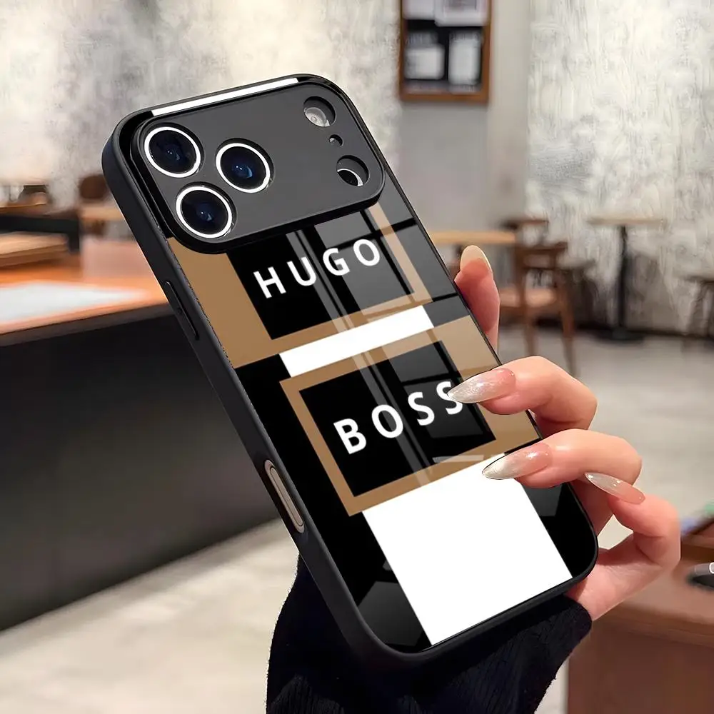 Potdemiel-H-Hugo B-Bo-ssES Phone Case Glass For IPhone17 Air 16 15 17 14 Pro Max 13 12 11 X XS XR Plus For Samsung S 25 24 23 22