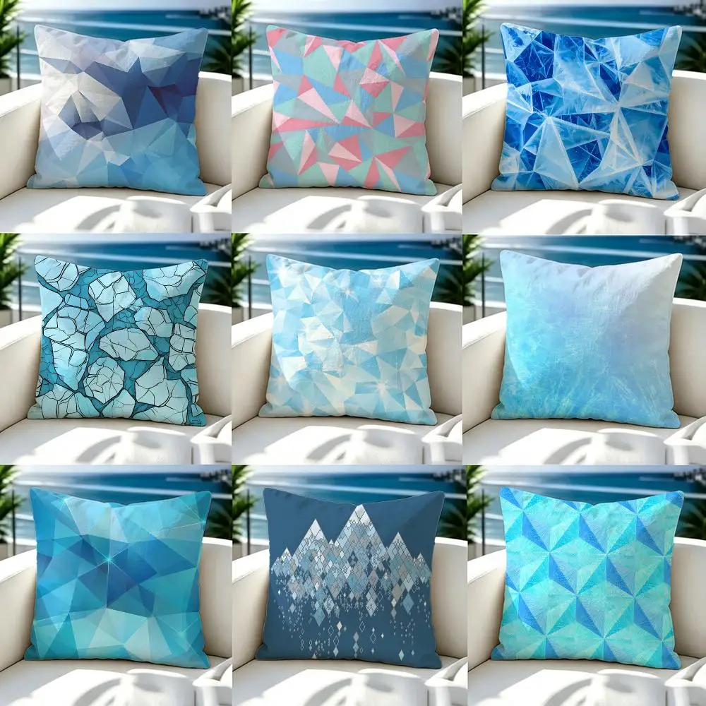 Pattern Cracked Ice Pattern Cushion Cover Premium Skin‑Friendly Short Plush Pillow Cover, Airy Casual Cushion for Hotel Homestay