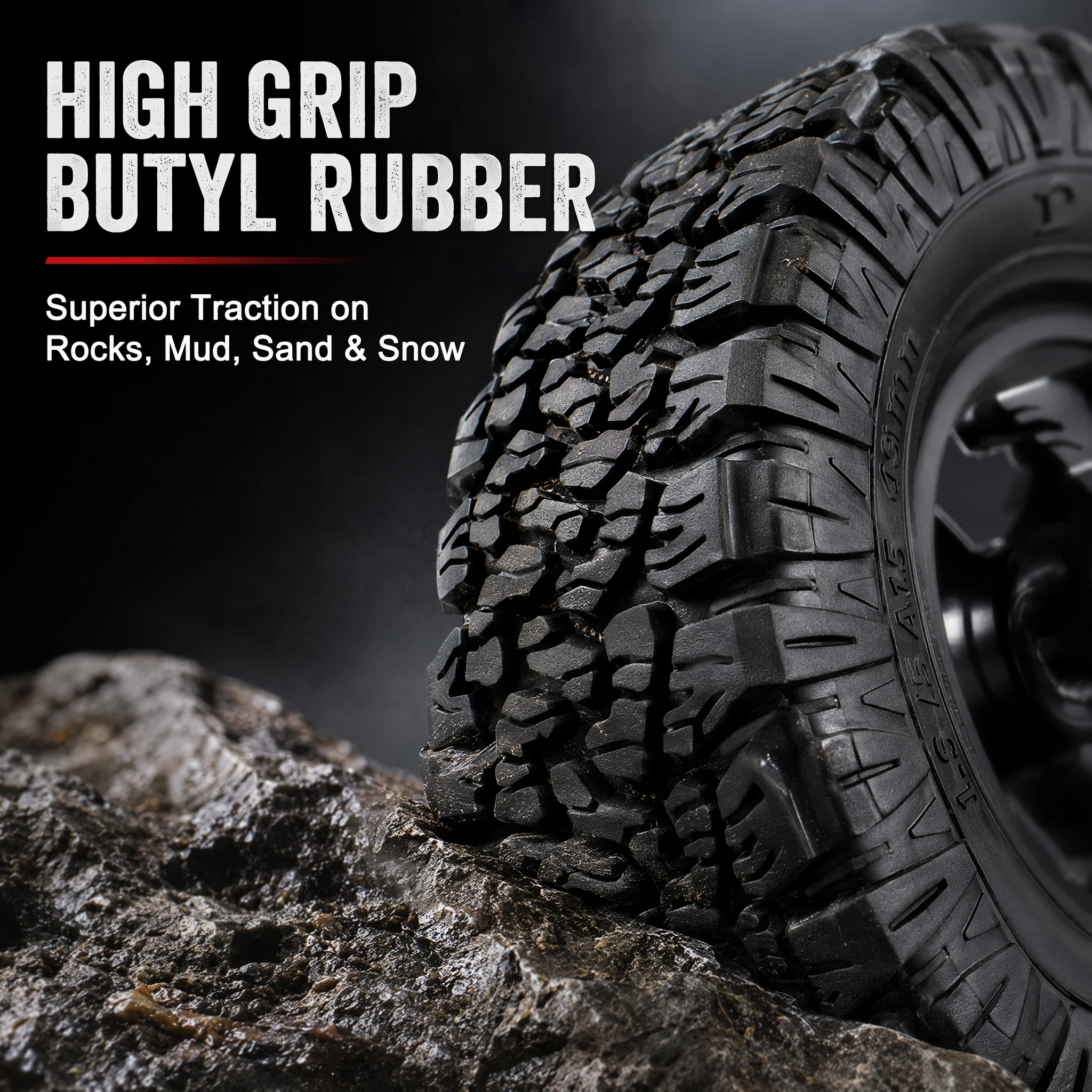 OKHL 1.9 Tires High Grip Butyl Rubber Foam Inserts for Axial SCX10 III TRX4 TRX6 Capra Redcat Gen7 Gen8 1/10 Crawler Red Blue
