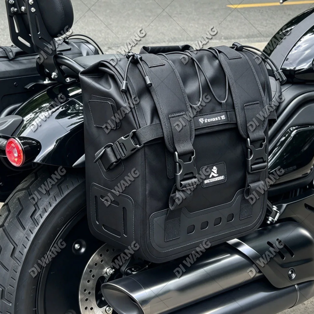 For CFMOTO 550CLC 550 CLC Vintage Waterproof Canvas Side Saddle Bag Quick Release Lock Motorcycle Touring Luggage Accessories