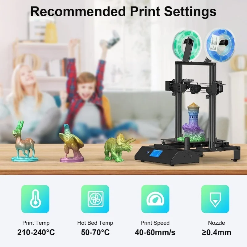 1.75mm 3D Printer PLA Filament Dual Color Blue Green 3D Printing Consumables 200g