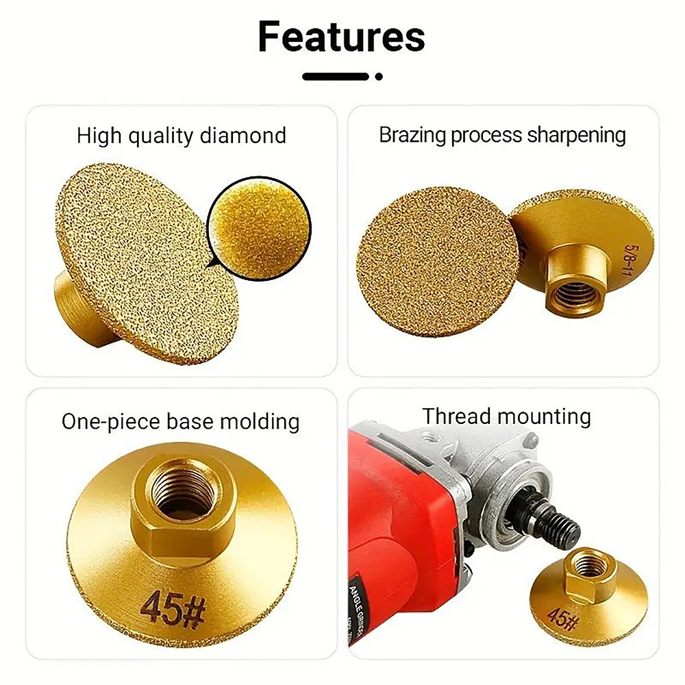 2 بوصة 50 مللي متر جلخ لوحة تلميع الرخام الكوارتز الجرانيت حصوه طحن أداة حادة M14/M10 الماس صنع من النحاس شقة رأس مطحنة