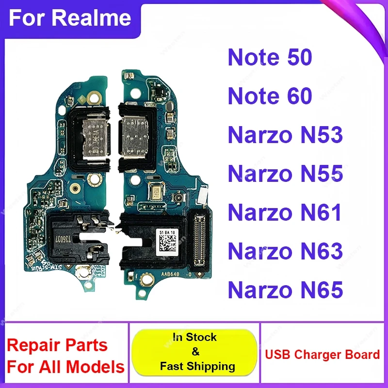 For Realme Note 50 60 N53 N55 N61 N63 N65 USB Charging Dock Board Flex Cable USB Connector Port Replacement Parts