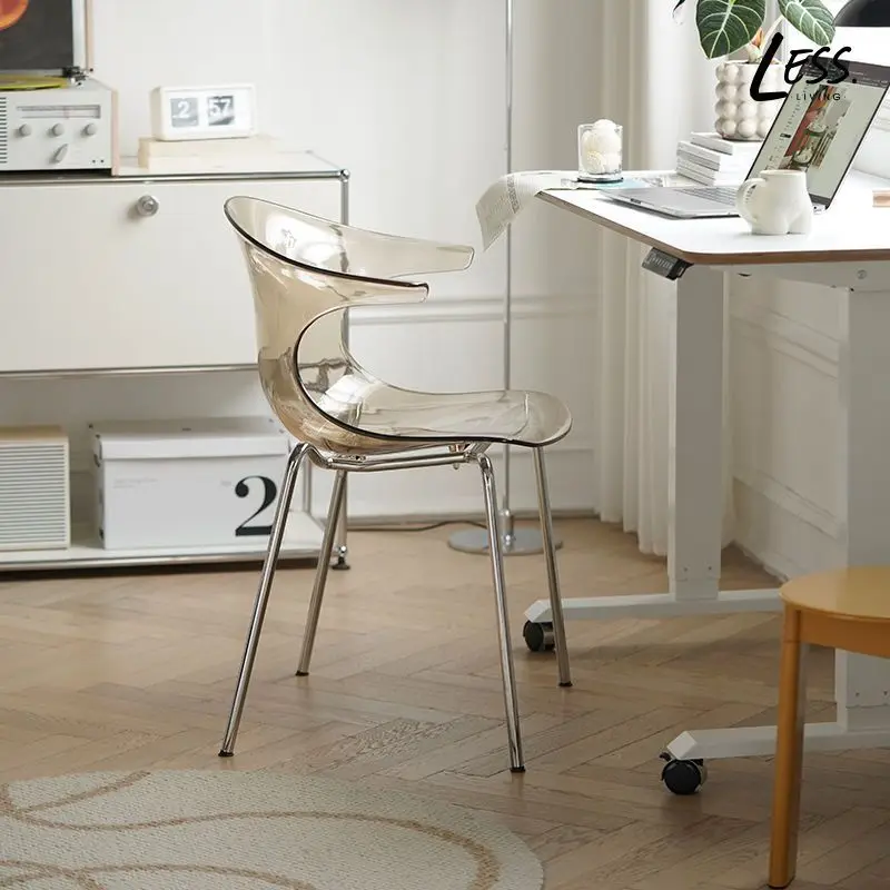 Medieval Style Acrylic Dining Chair Designer Chair Personality Chair Modern Simple Computer Chair Transparent Office Chair