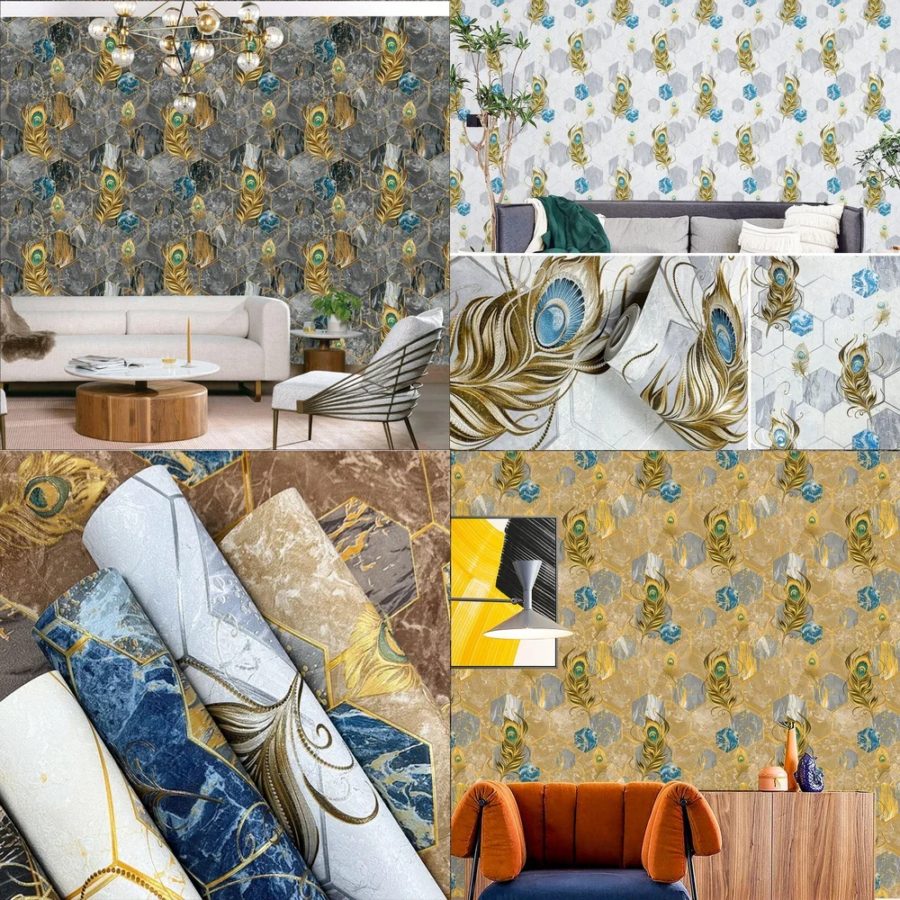 

Оптовая продажа, винтажные 3D обои с перьями, отель, гостиная, спальня, фон, водонепроницаемые обои