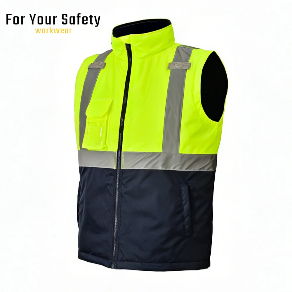 Winter Thickened Warm Vest for Men Waterproof with Multi Pockets Construction Workwear Sleeveless Waistcoat