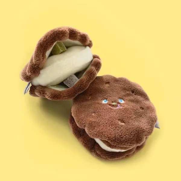 Pet Dog Plush Toys Cookie Biscuit for Chewing Noisy Squeaker Toys Stuffed Cotton Material PT27