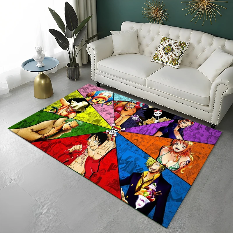 Anime Zoro One Piece Cartoon-Teppich für Spielzimmer, Schlafzimmer, Wohnzimmer, Sofa, Heimdekoration, Kinderteppich, rutschfeste Bodenmatte