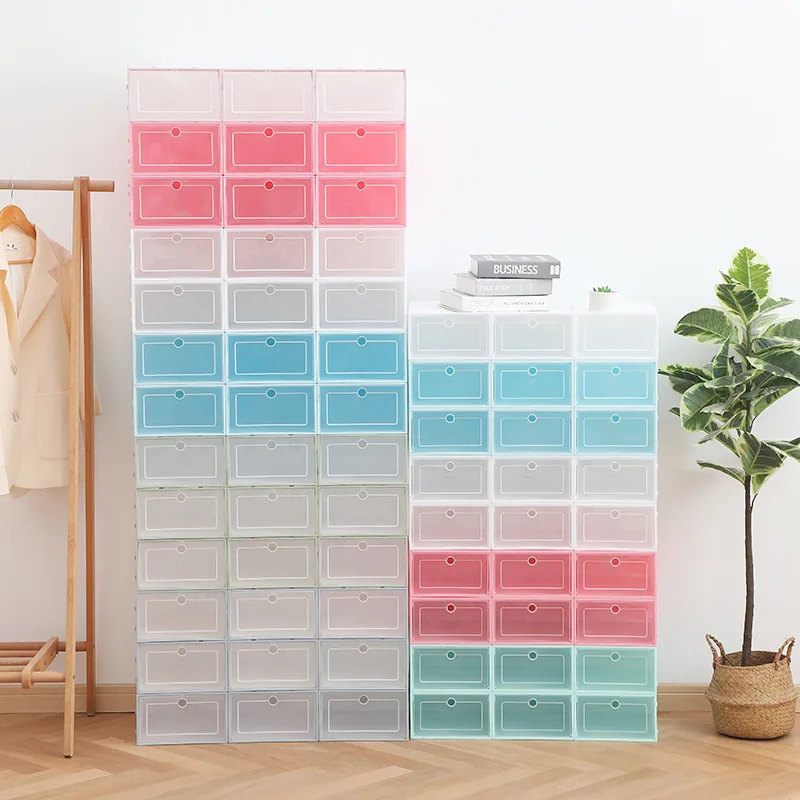 Shoe Storage Box Pp Transparent Plastic Shoe Box Dustproof and Moisture-proof Storage Japan Flip Drawer Box Organizer Box