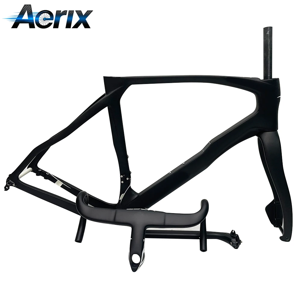 Toray T1100 UD Carbon Gravel Bike Frame with handlebar Custom Color & Logo Disc Brake BB386 Fits 700×45c Tires & Di2/Mechanical