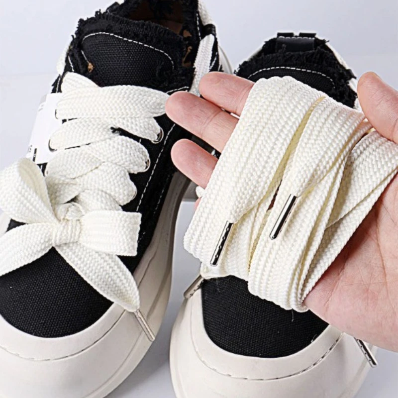 

1 Pair Unisex Shoelaces Flat Thicken Weave Shoe Laces 2cm Wide 130cm Length Shoe Laces Sneaker Canvas Shoelace Shoe Accessories